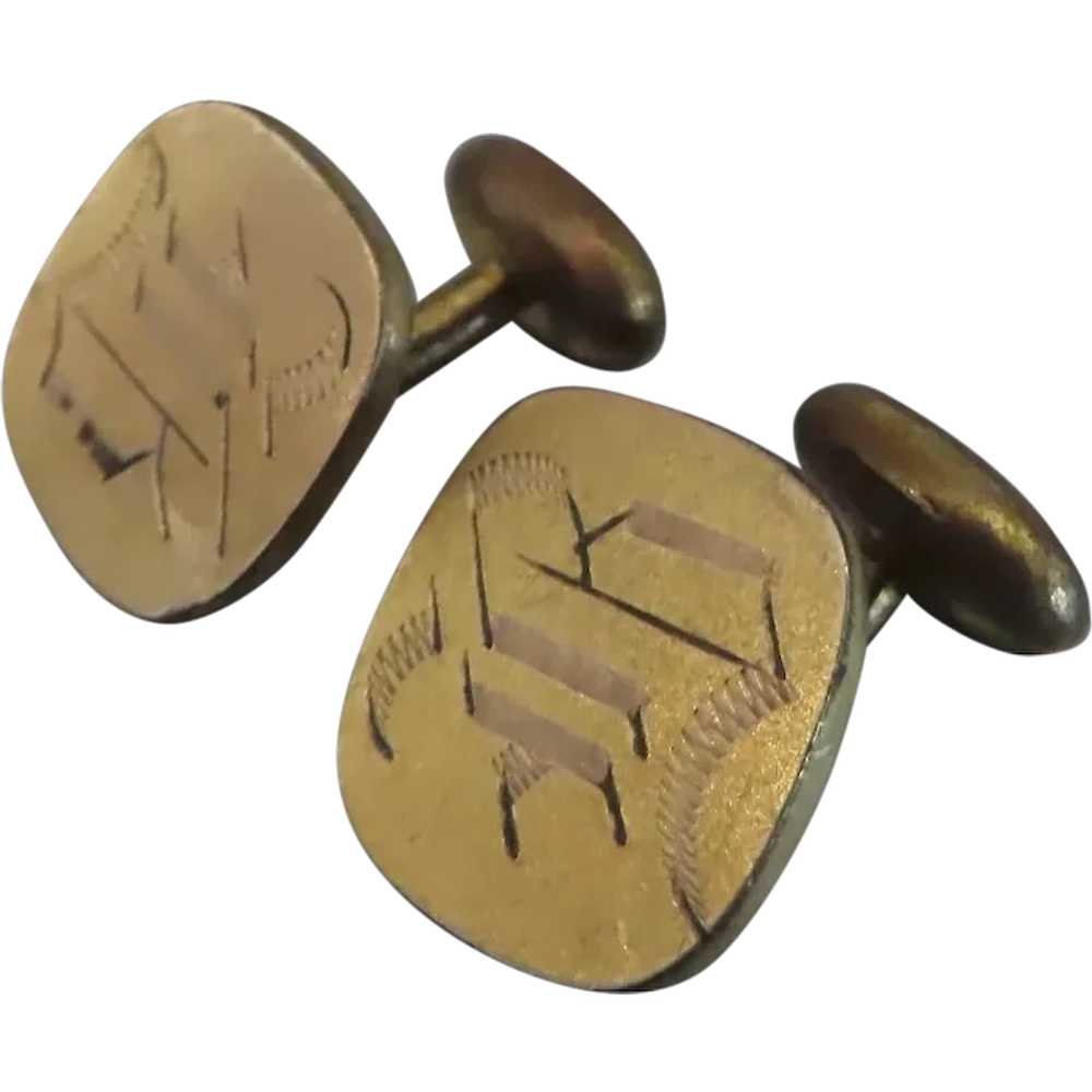 Pair of Early 20th Century Gold Filled Cufflinks … - image 1