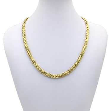 Ladies 18" 18K Gold Braided Necklace