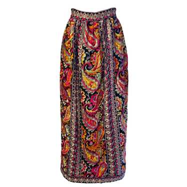 1970s Donald Brooks Fully Embroidered Maxi Skirt - image 1