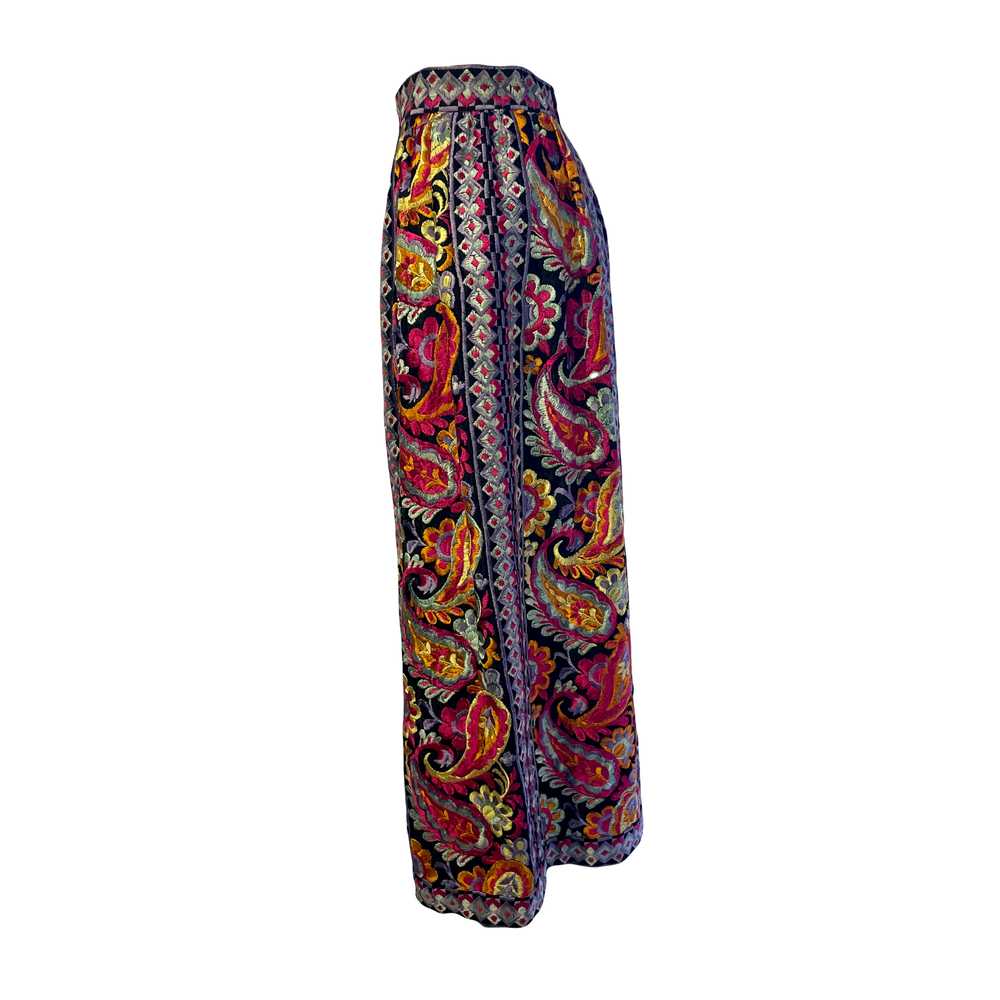 1970s Donald Brooks Fully Embroidered Maxi Skirt - image 4