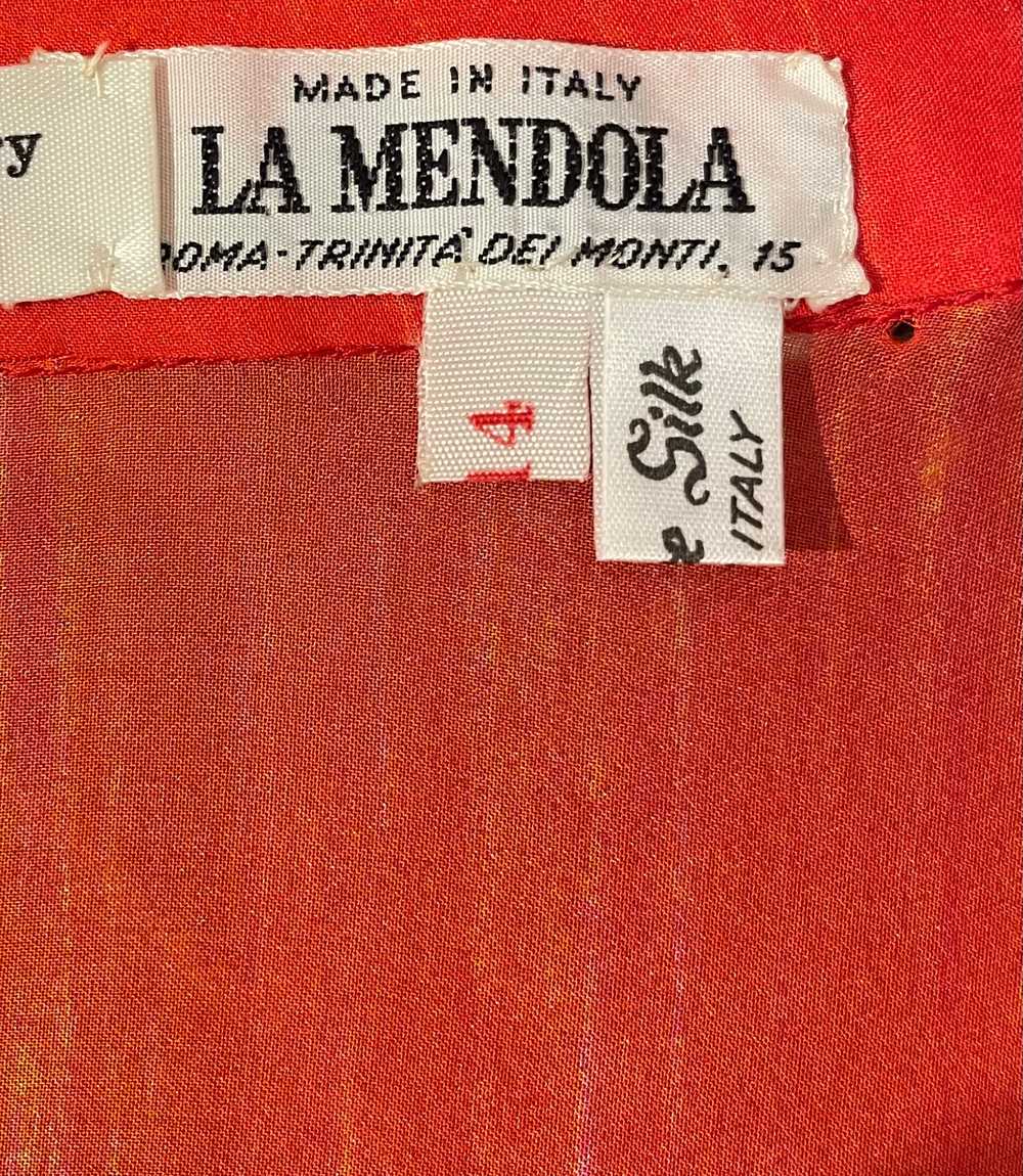 1970s La Mendola Flowy Red, Orange & Yellow Maxi … - image 5