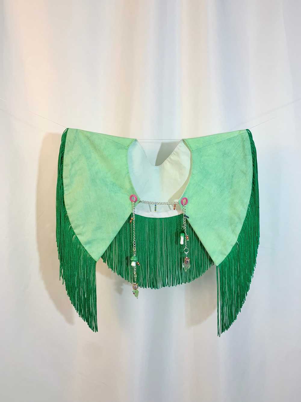 SJ X COC fringe jewelry collar- green - image 8