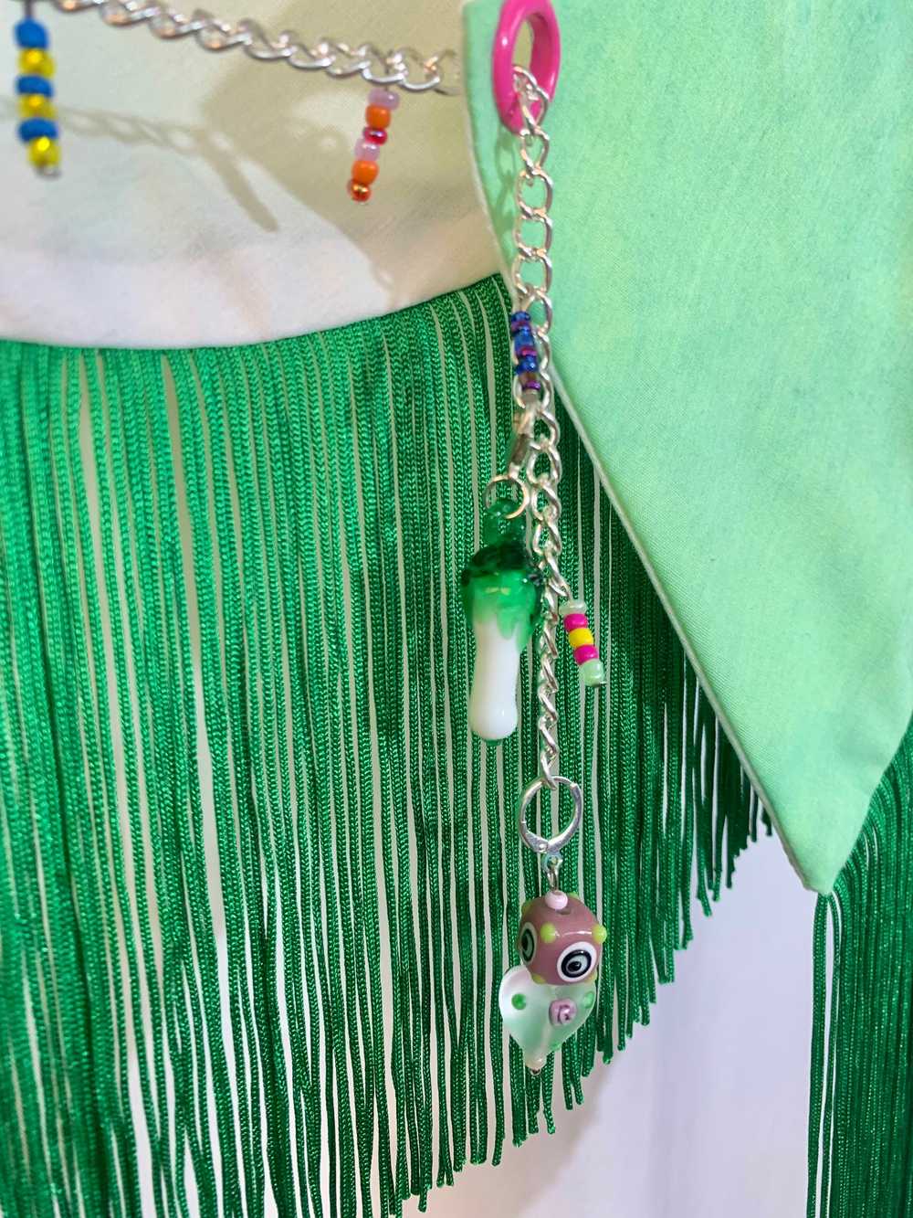 SJ X COC fringe jewelry collar- green - image 9