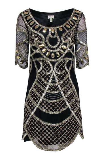 Temperley London - Black & Gold Beaded Mini Dress… - image 1
