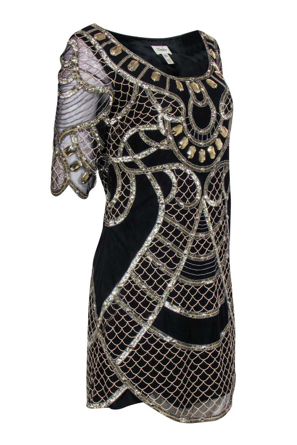 Temperley London - Black & Gold Beaded Mini Dress… - image 2