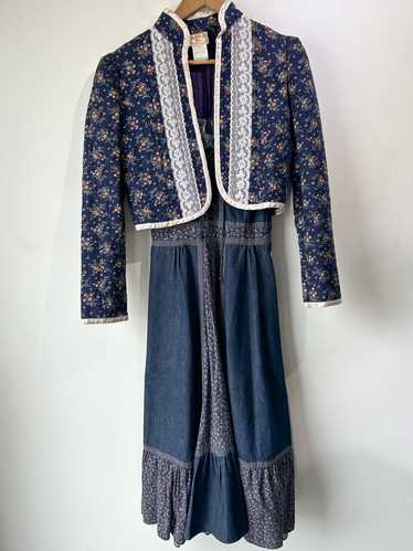 Vintage Gunne Sax Denim Dress and Jacket Set