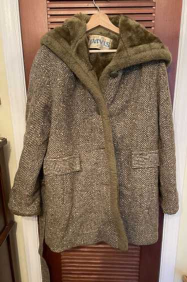 70's Vintage Davis of Boston エコファーコート Vtg Davis of Boston Coat Wool Blend Faux Fur Lined Camel