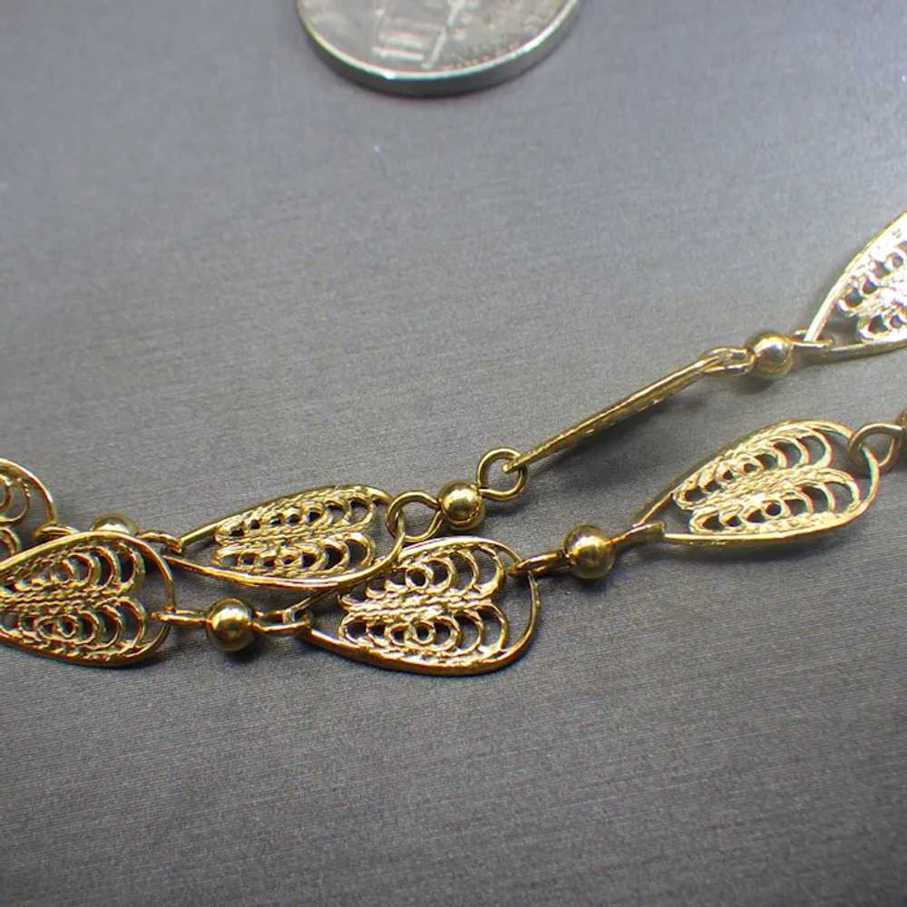 Signed Trifari Leaf Shaped Chain Necklace, Vintag… - image 3