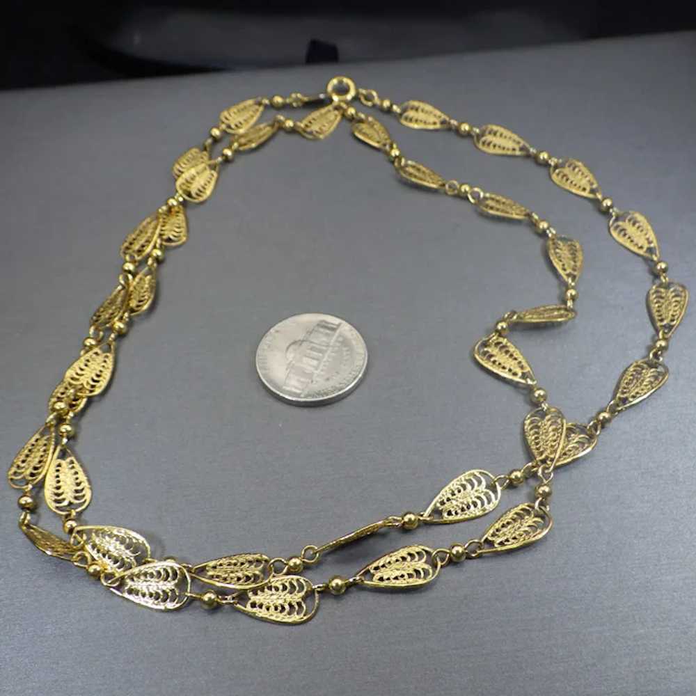 Signed Trifari Leaf Shaped Chain Necklace, Vintag… - image 5