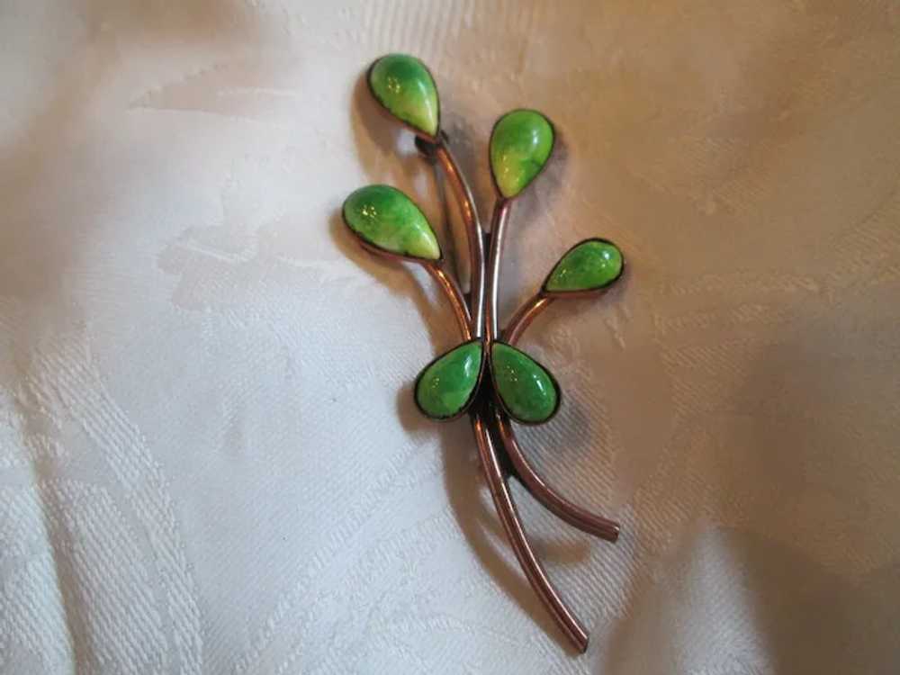 Matisse Renoir Green Topkapi Brooch & Clip-on Ear… - image 5