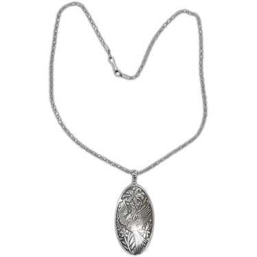 Phoenix Bird Sterling Silver Pendant – 1980s – Ar… - image 1