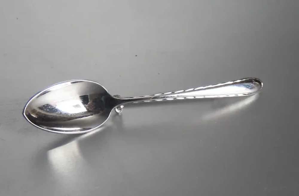 Vintage Miniature Spoon Pin Brooch Silver Flutes - image 2