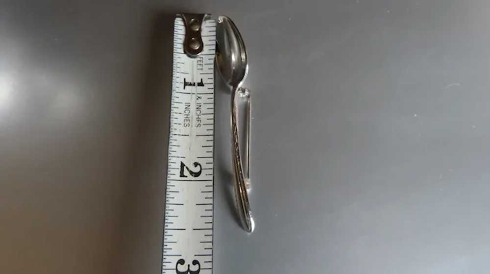 Vintage Miniature Spoon Pin Brooch Silver Flutes - image 4