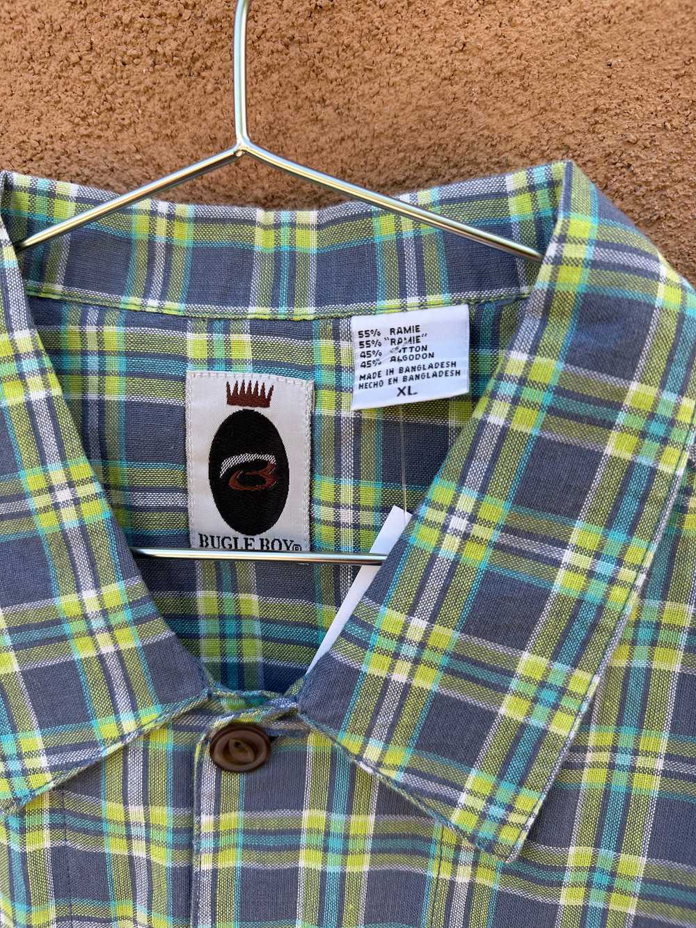 1980's Original Bugle Boy Plaid Shirt - image 2