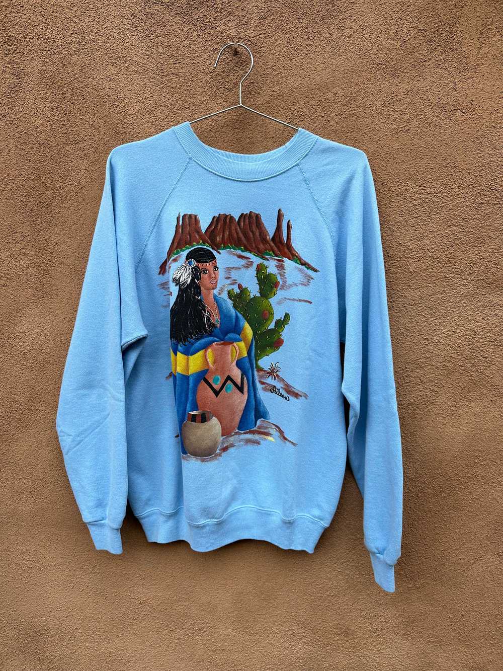 80's Handpainted Maiden Sweatshirt - image 1