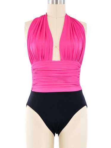 Yves Saint Laurent Pink Halter Swimsuit - image 1