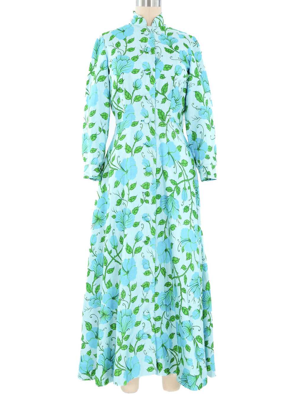 Aqua Thai Silk Maxi Gown - image 1