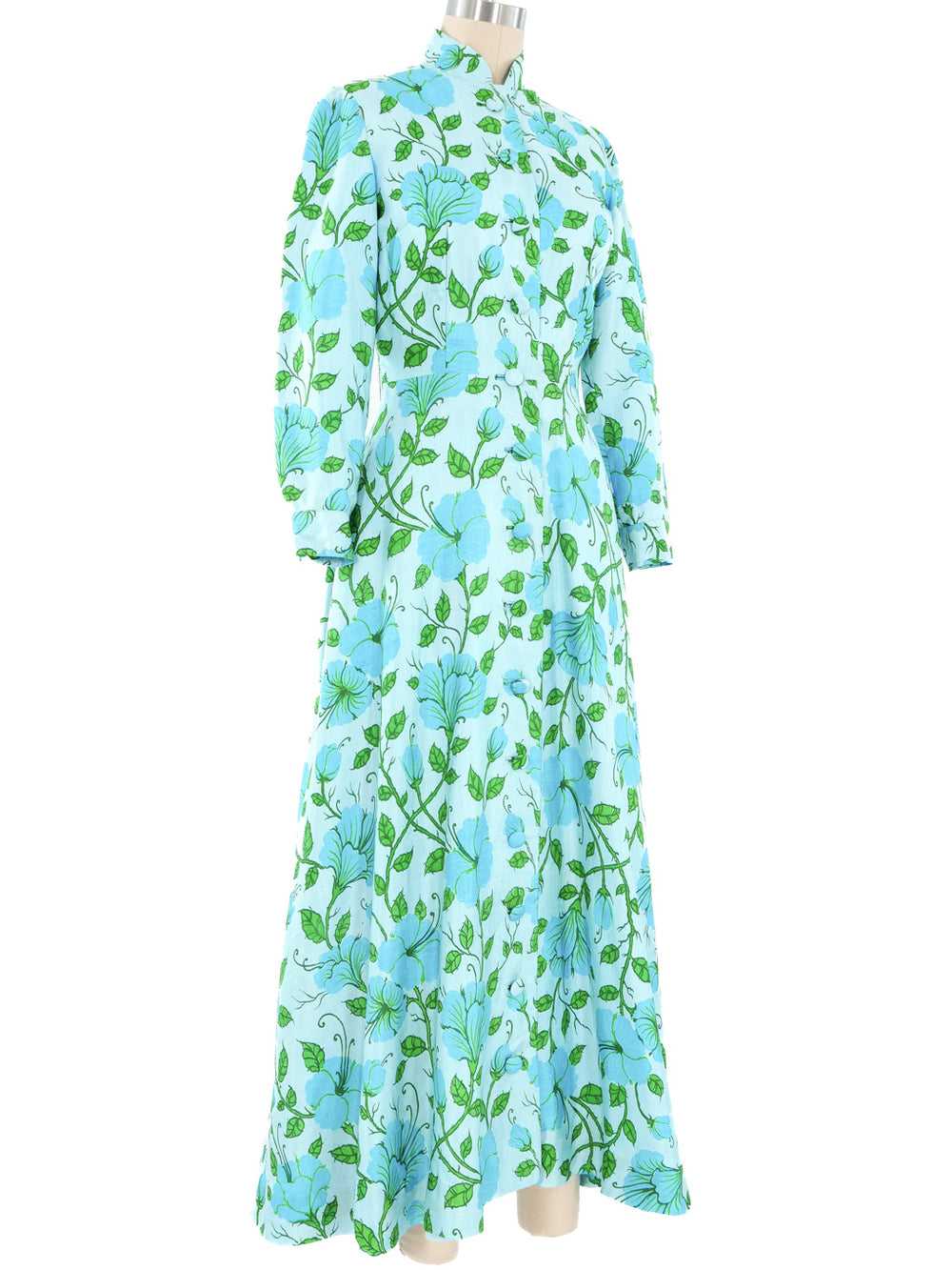 Aqua Thai Silk Maxi Gown - image 2
