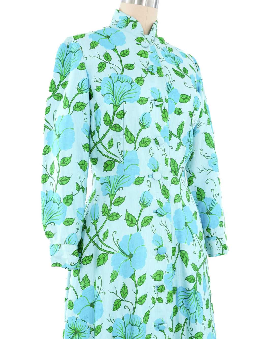 Aqua Thai Silk Maxi Gown - image 3