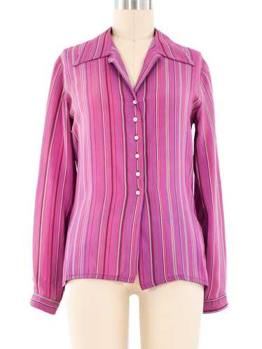 Cacharel Striped Silk Blouse