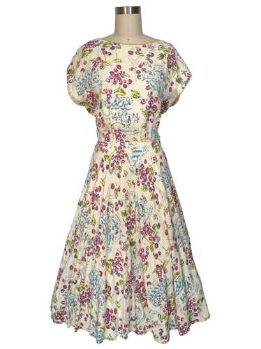 Vintage 1950s Ellen Kaye Paris Themed Day Dress - 