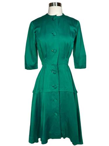 Vintage 1950s Suzy Perette Emerald Dress - XS