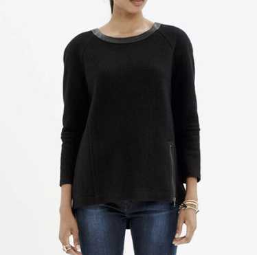 Madewell Boiled Wool Black Relaxed Fit Sweater To… - image 1