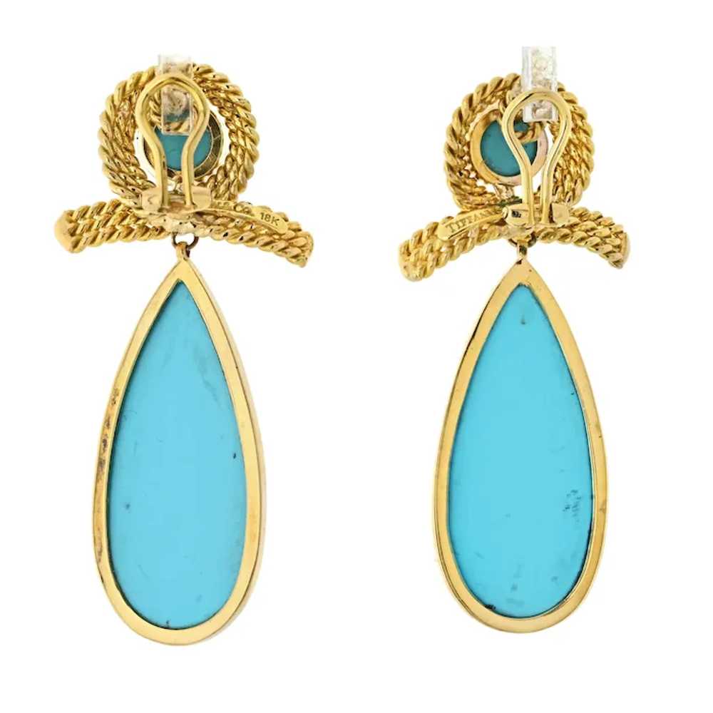 Tiffany & Co. 18K Yellow Gold Turquoise Tear Drop… - image 3