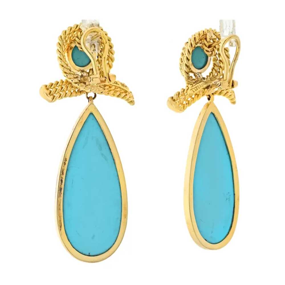 Tiffany & Co. 18K Yellow Gold Turquoise Tear Drop… - image 4