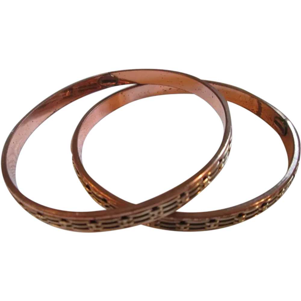 Set of Two Renoir Copper Bangles Bracelets - image 1