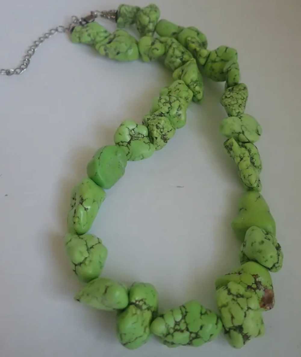 Chunky Dyed Howlite Nugget Necklace 18" - image 2