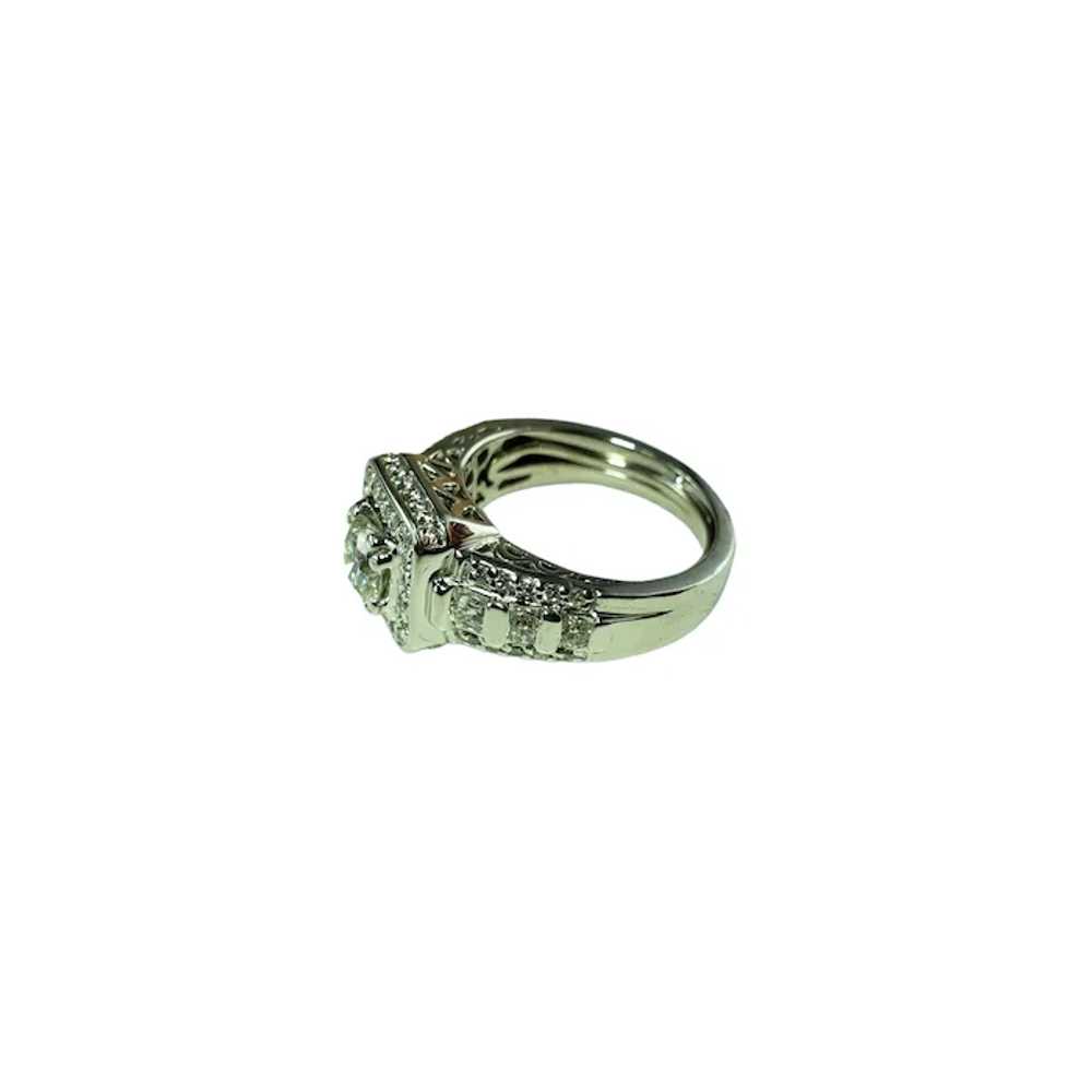 Vintage Platinum Diamond Halo Engagement Ring Siz… - image 3