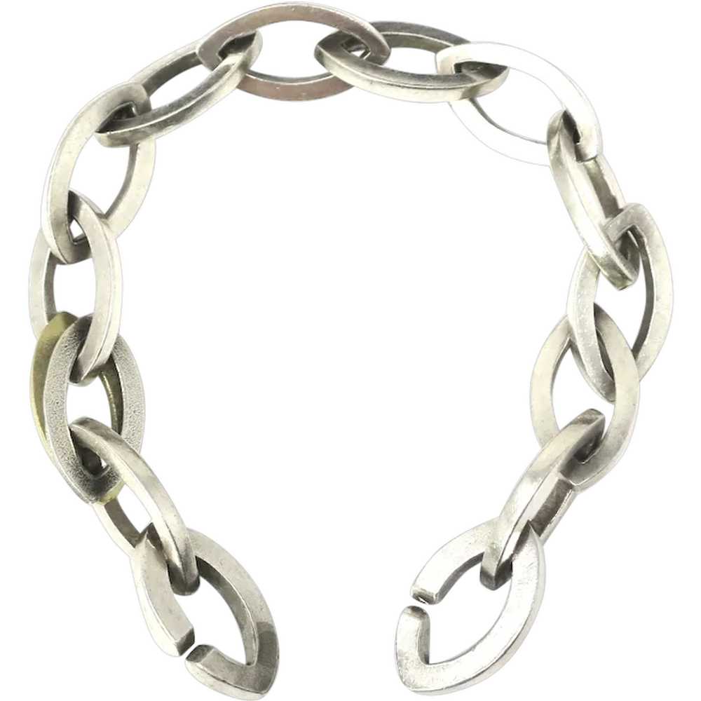 Vintage Scandinavian Designer Large Link Bracelet… - image 1