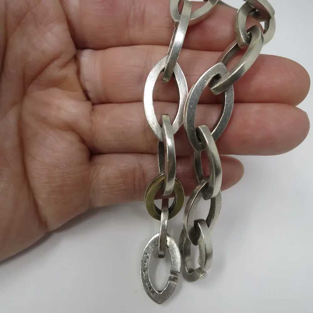 Vintage Scandinavian Designer Large Link Bracelet… - image 2