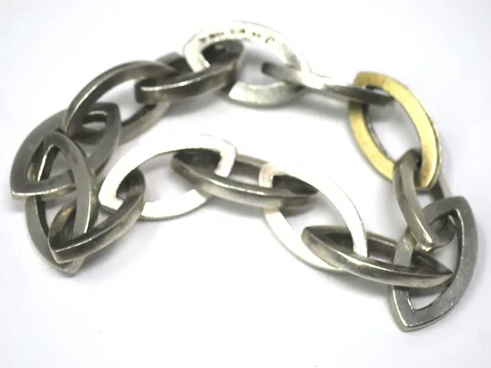 Vintage Scandinavian Designer Large Link Bracelet… - image 4