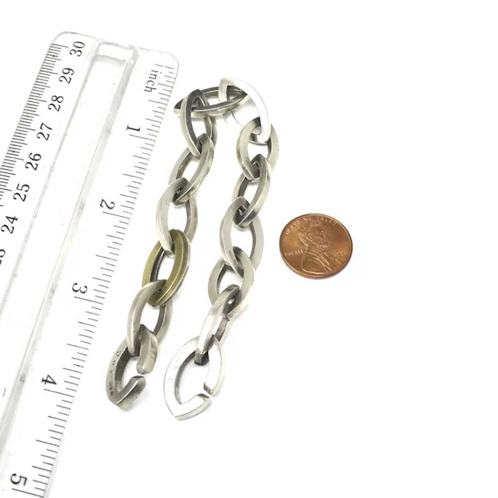 Vintage Scandinavian Designer Large Link Bracelet… - image 7