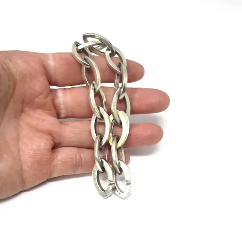 Vintage Scandinavian Designer Large Link Bracelet… - image 8