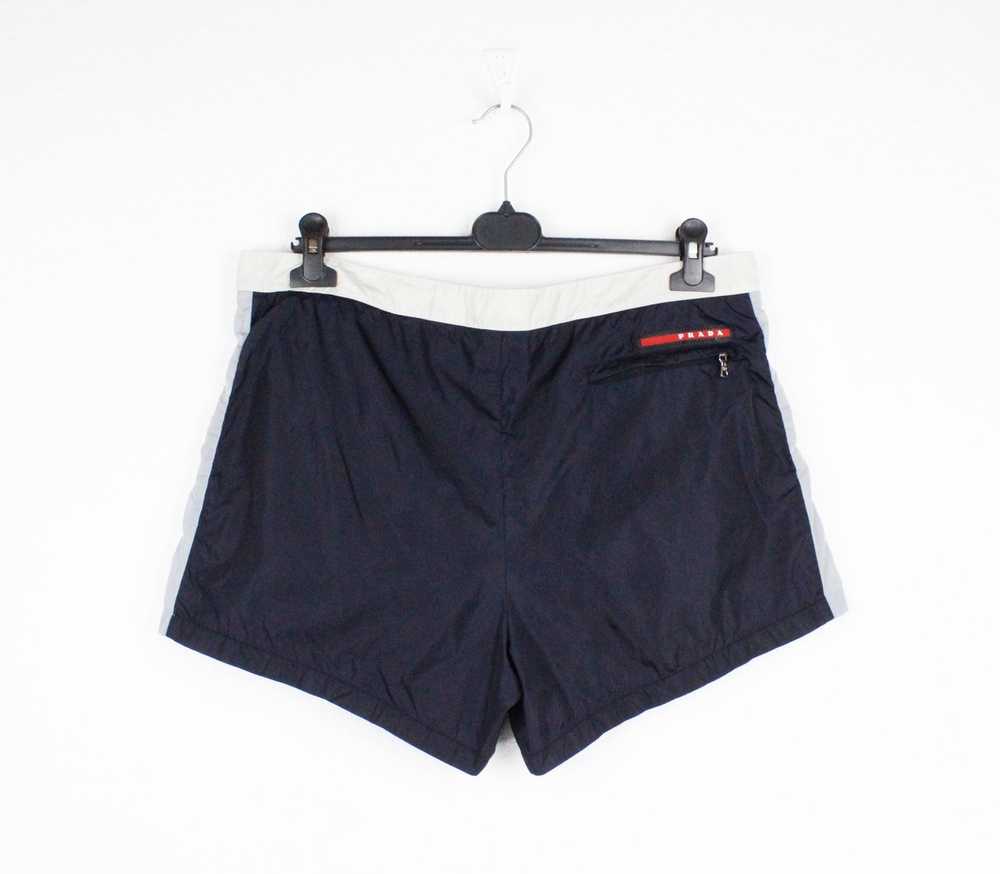 Prada Prada Red Logo Navy Nylon Swim Shorts - image 2