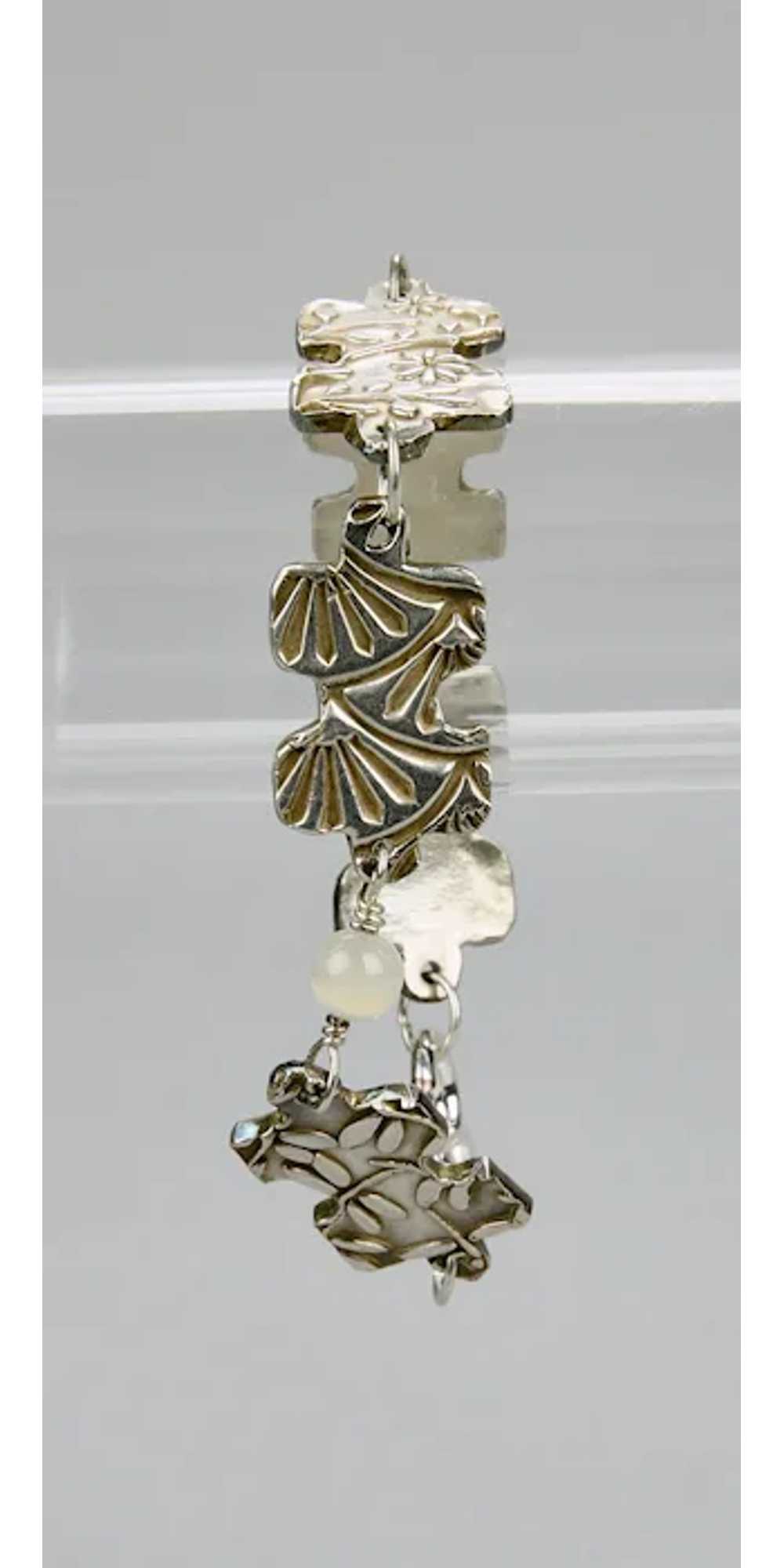 Sterling Silver Puzzle Piece Link Bracelet Lamp-w… - image 4