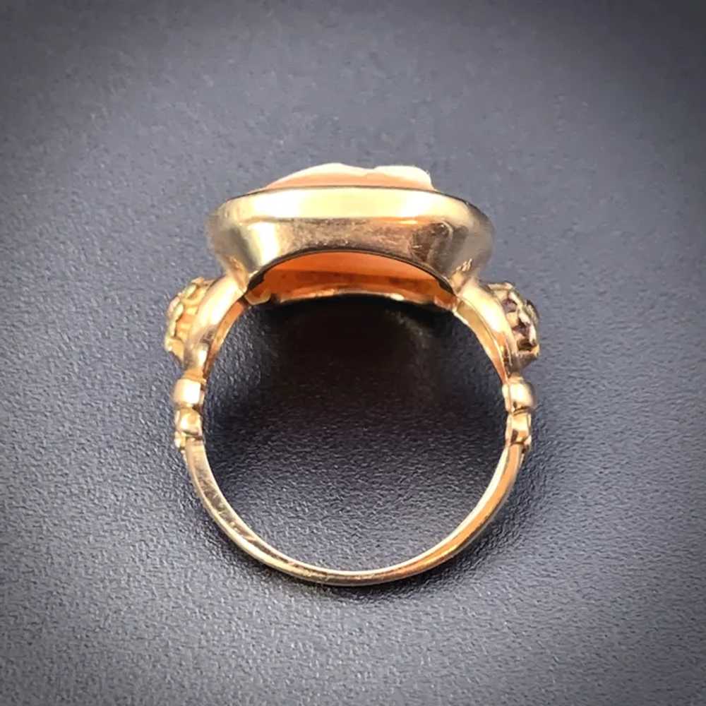 Antique 10K & Carved Shell Cameo Ring - image 5