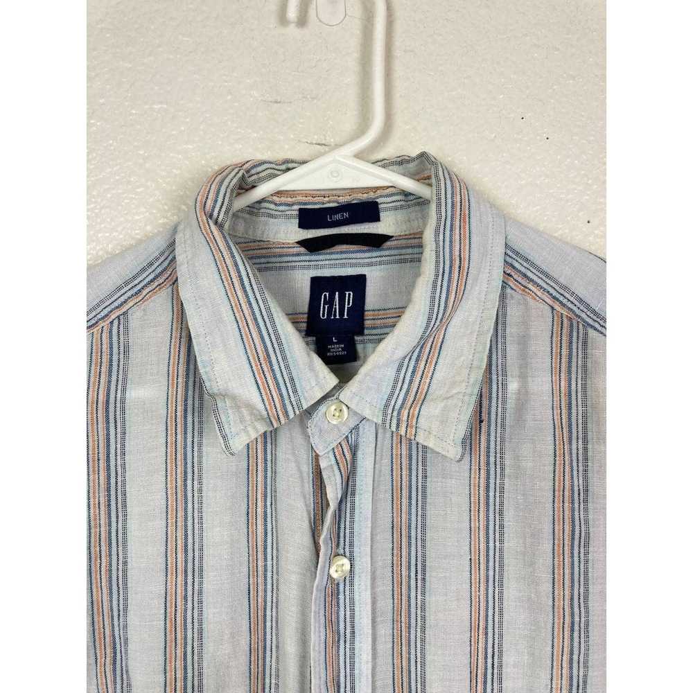 Gap Gap Striped 100% Linen Button Down Shirt Men … - image 3