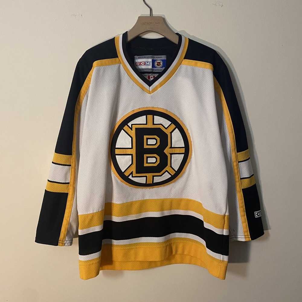 Men's Starter Gold/Black Boston Bruins Cross Check Jersey V-Neck Long Sleeve T-Shirt Size: Small