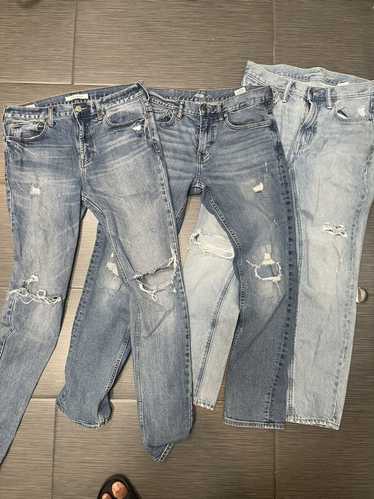Vintage 3 pairs of blue distressed jeans