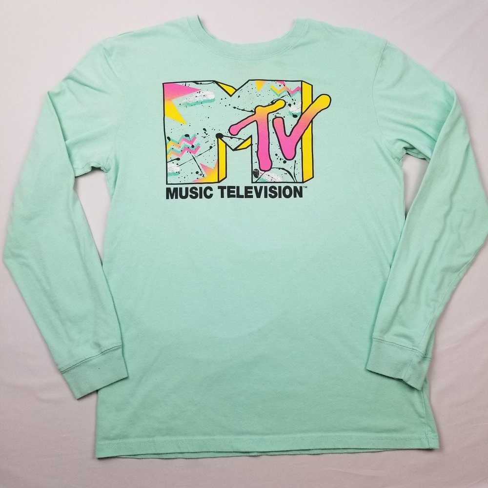 Mtv MTV Mint Green Long Sleeve Shirt Size Medium - image 5