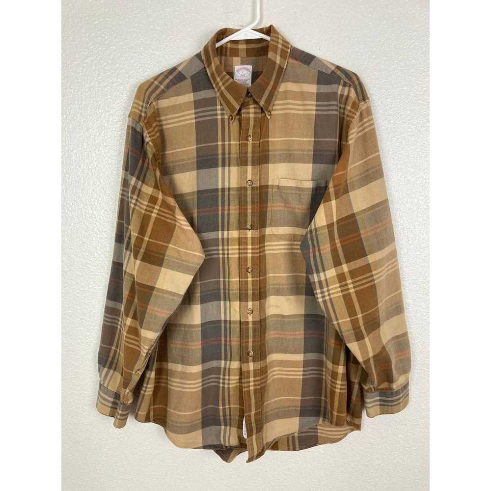 Brooks Brothers Brooks Brothers Brown Plaid Flann… - image 11