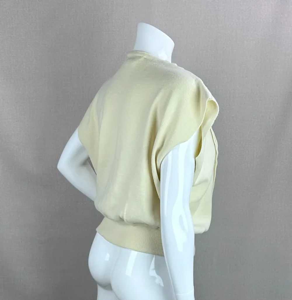 80s Ivory Button Waist Sweater Vest by Sweetbriar… - image 3