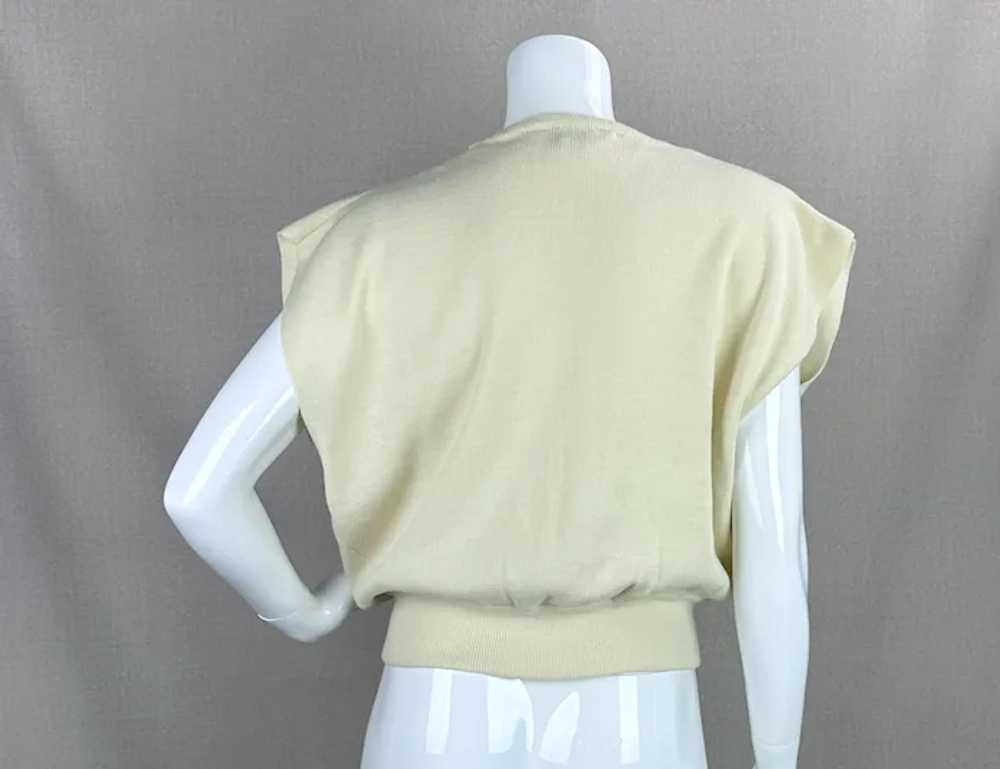 80s Ivory Button Waist Sweater Vest by Sweetbriar… - image 4