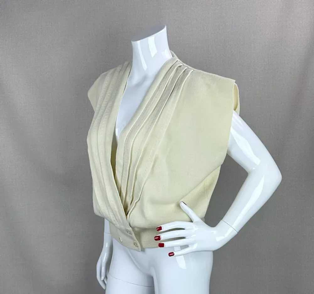 80s Ivory Button Waist Sweater Vest by Sweetbriar… - image 6