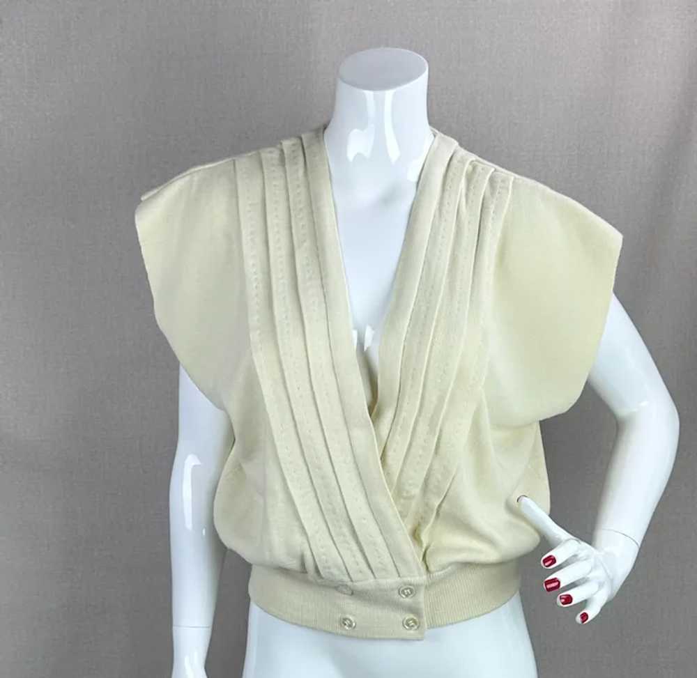 80s Ivory Button Waist Sweater Vest by Sweetbriar… - image 7