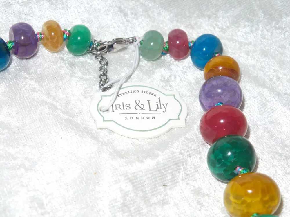 Signed Iris & Lily London Agate Necklace - image 11